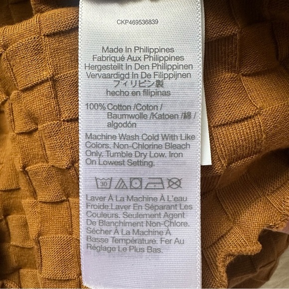 Madewell Top V-Neck Cardigan in Checkerboard Jacquard Button Front Sepia XS - Picture 9 of 12